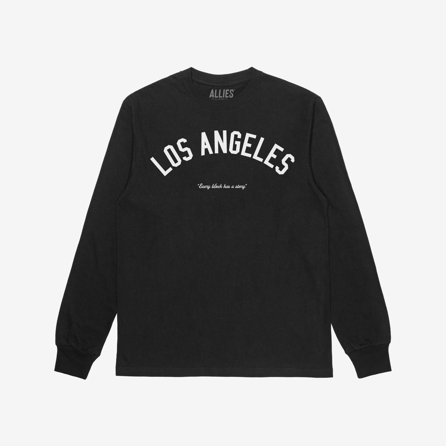 Los Angeles Story T-shirt Long Sleeve Black by Strange Allies