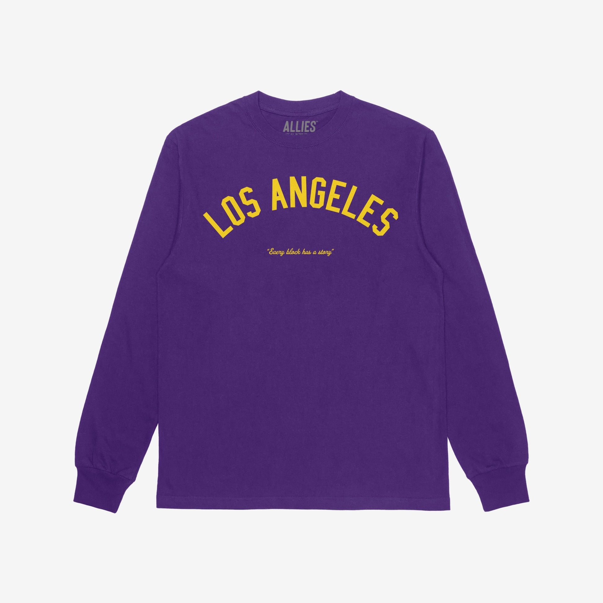 Los Angeles Story T-shirt Long Sleeve Purple by Strange Allies