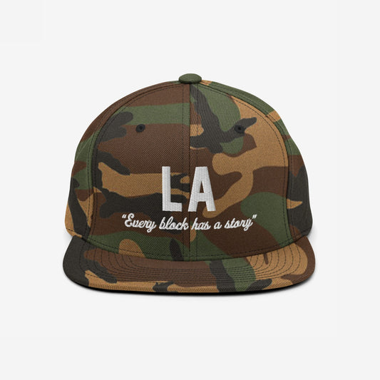 Los Angeles Story Hat Snapback Hat Camo by Strange Allies