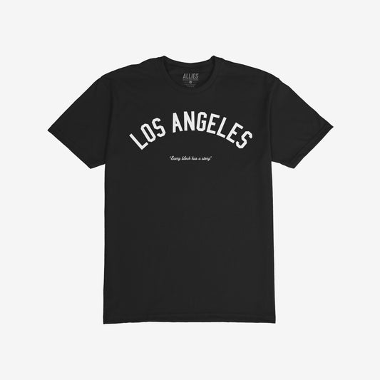 Los Angeles Story T-shirt Short Sleeve Black by Strange Allies