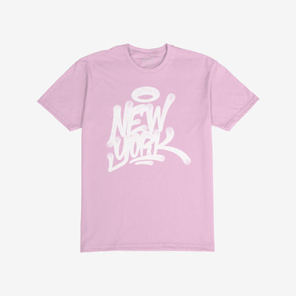 New York Handstyle T-shirt Short Sleeve Pink by Strange Allies