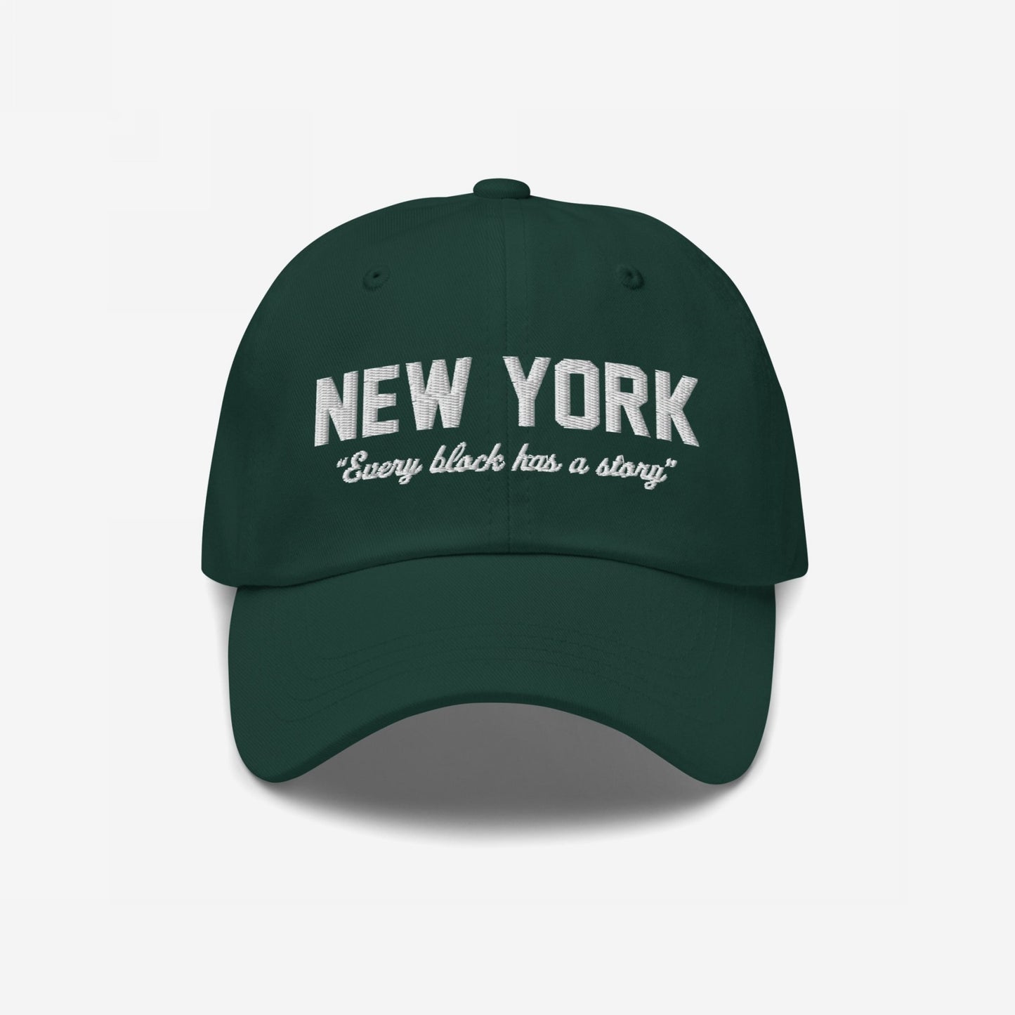 New York Story Hat Dad Hat Dark Green by Strange Allies