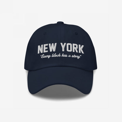 New York Story Hat Dad Hat Navy Blue by Strange Allies