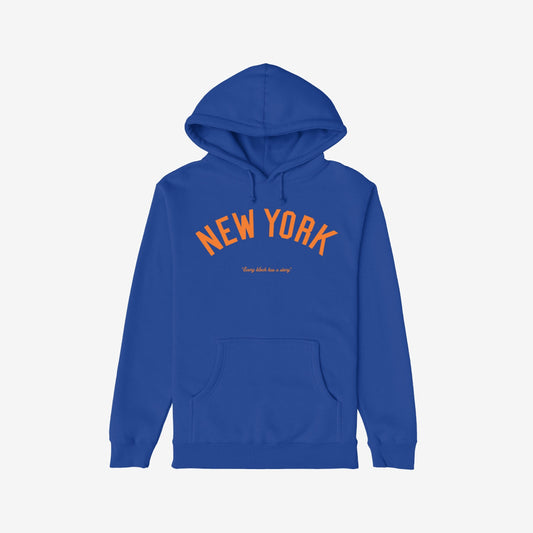 New York Story Hoodie Royal Blue by Strange Allies