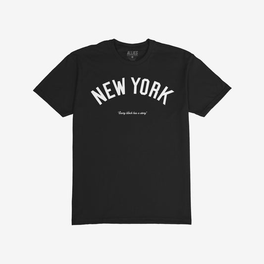 New York Story T-shirt Short Sleeve Black by Strange Allies