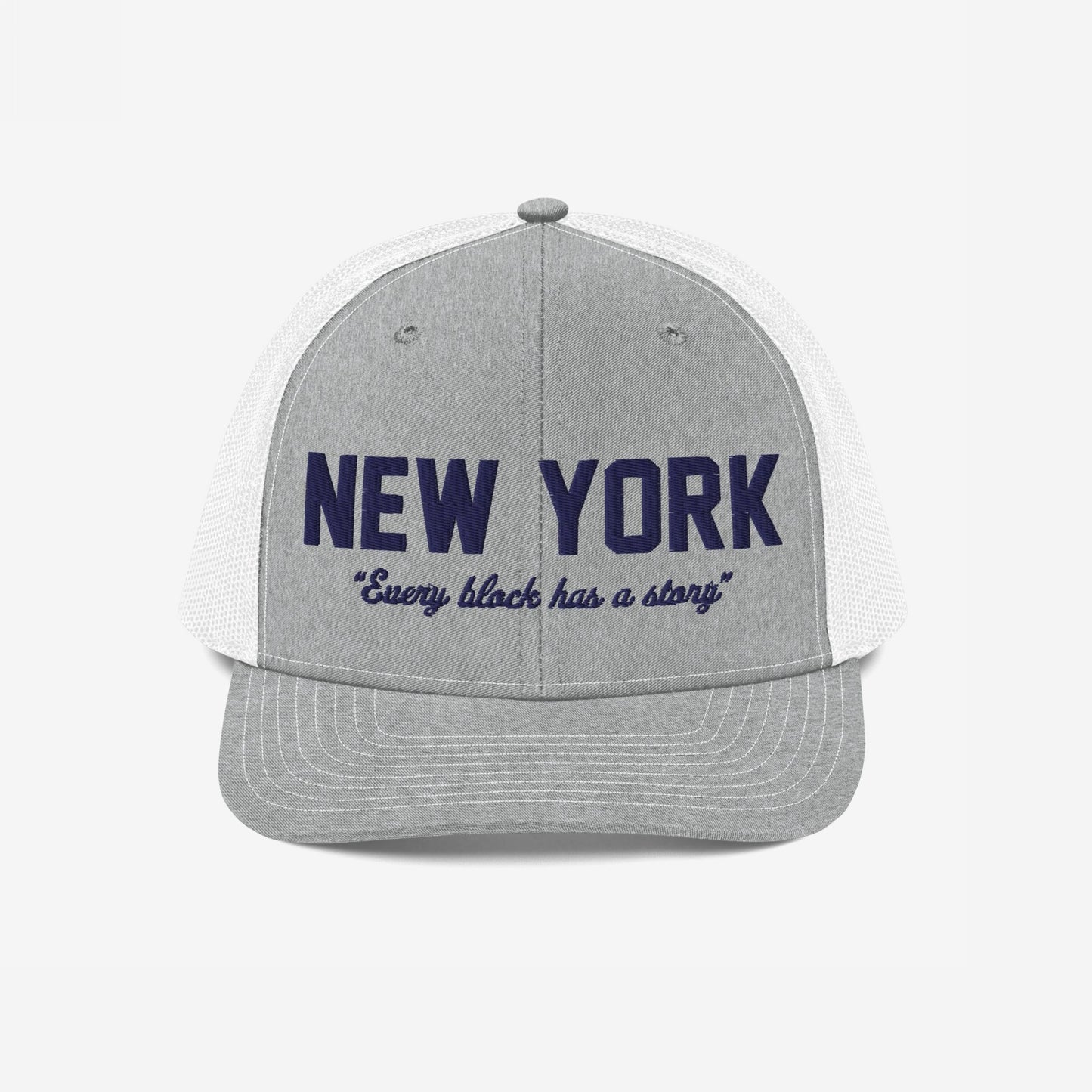 New York Story Hat Trucker Hat Heather Gray White by Strange Allies