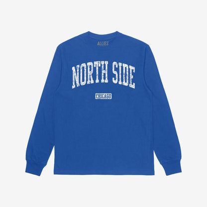 North Side Chicago T-shirt Long Sleeve Royal Blue by Strange Allies