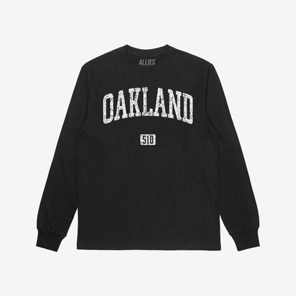 Oakland 510 T-shirt Long Sleeve Black by Strange Allies