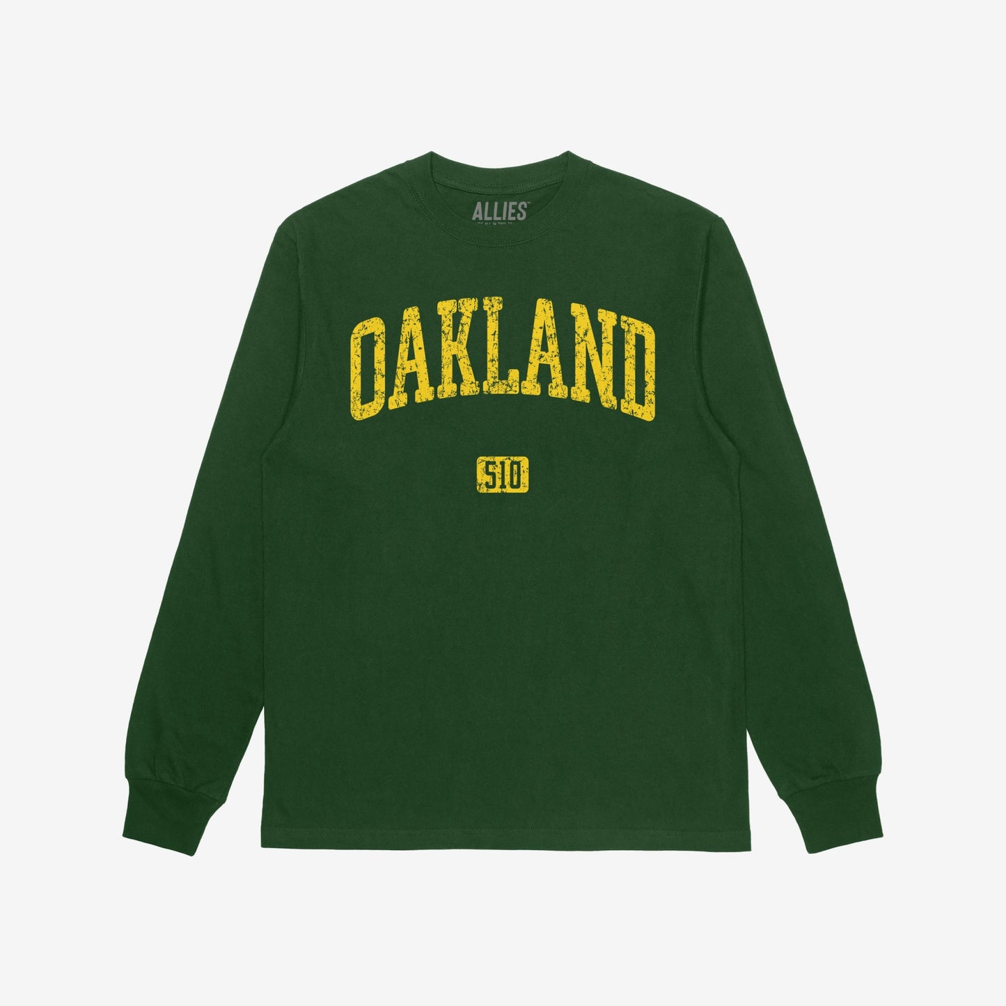 Oakland 510 T-shirt Long Sleeve Dark Green by Strange Allies