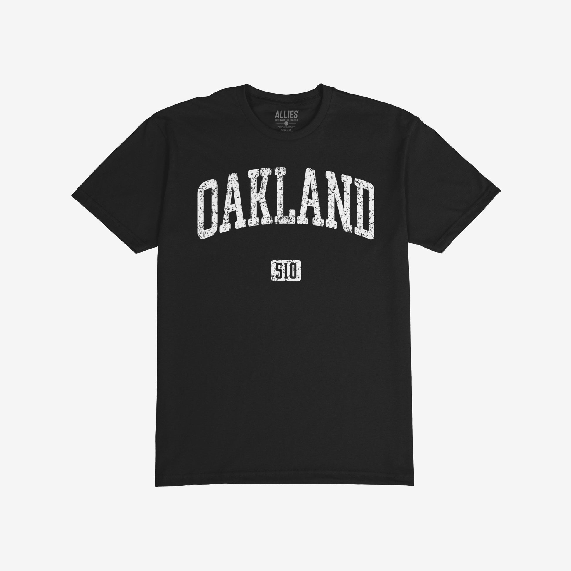 Oakland 510 T-shirt Short Sleeve Black by Strange Allies