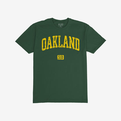 Oakland 510 T-shirt Short Sleeve Dark Green by Strange Allies