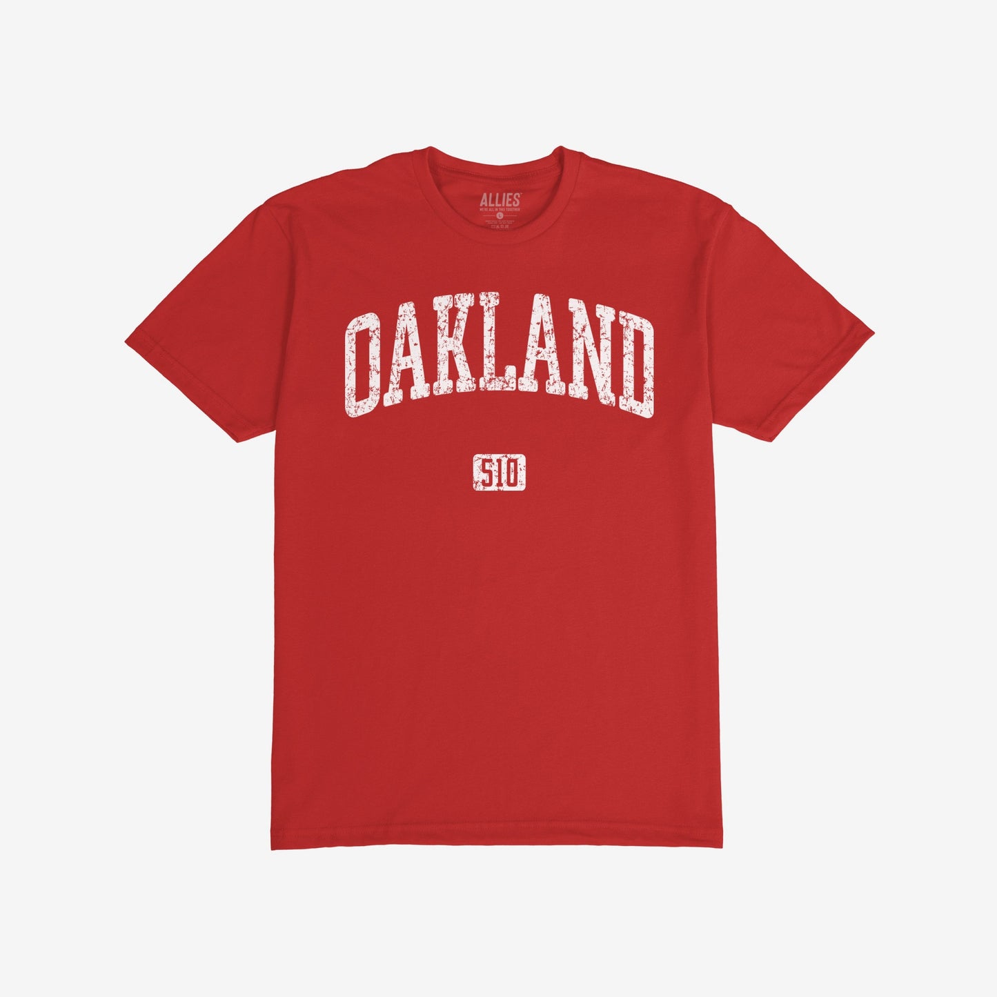 Oakland 510 T-shirt Short Sleeve Red by Strange Allies