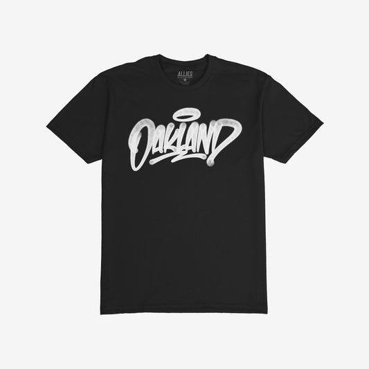 Oakland Handstyle T-shirt Short Sleeve Black by Strange Allies