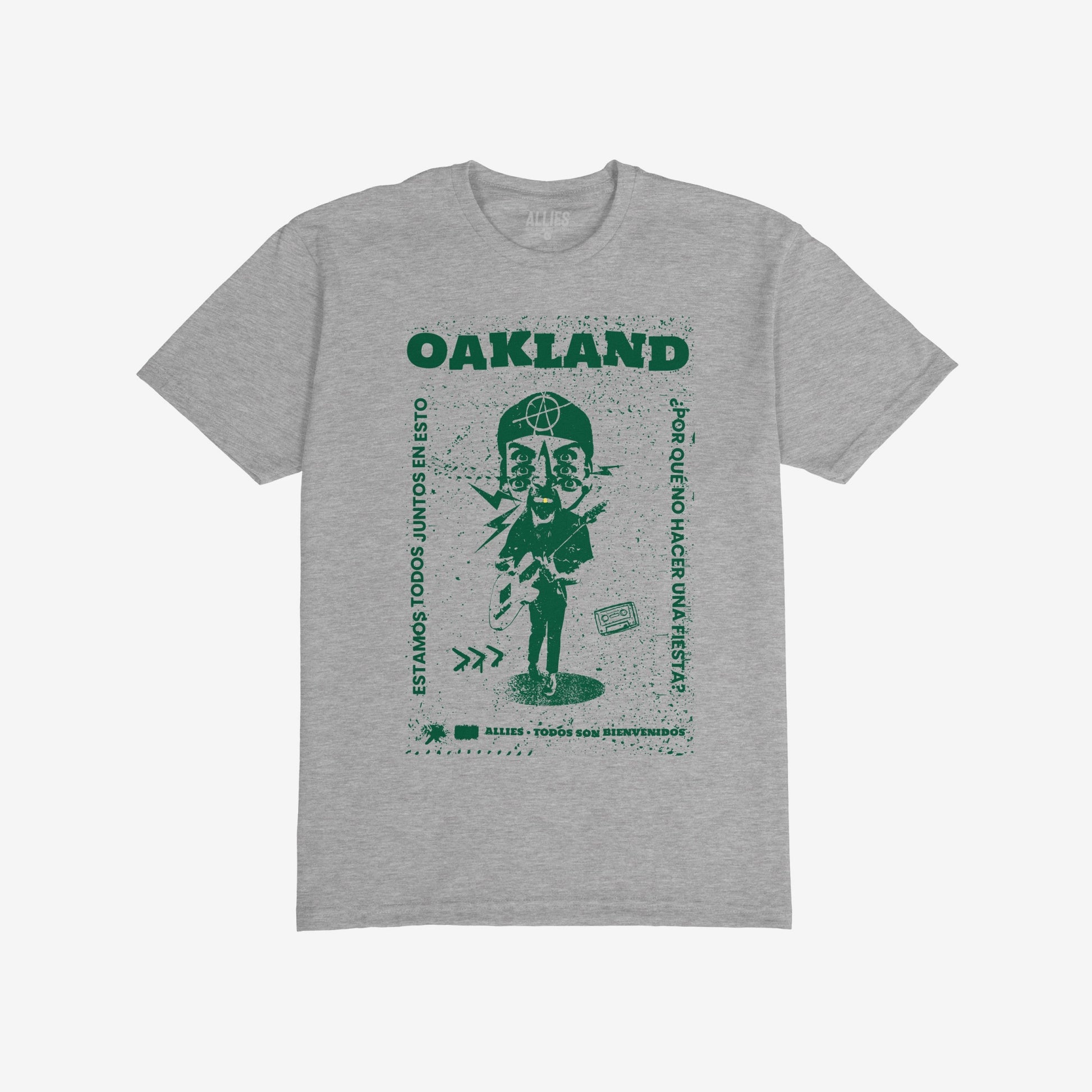 Oakland Punk T-shirt Heather Gray by Strange Allies