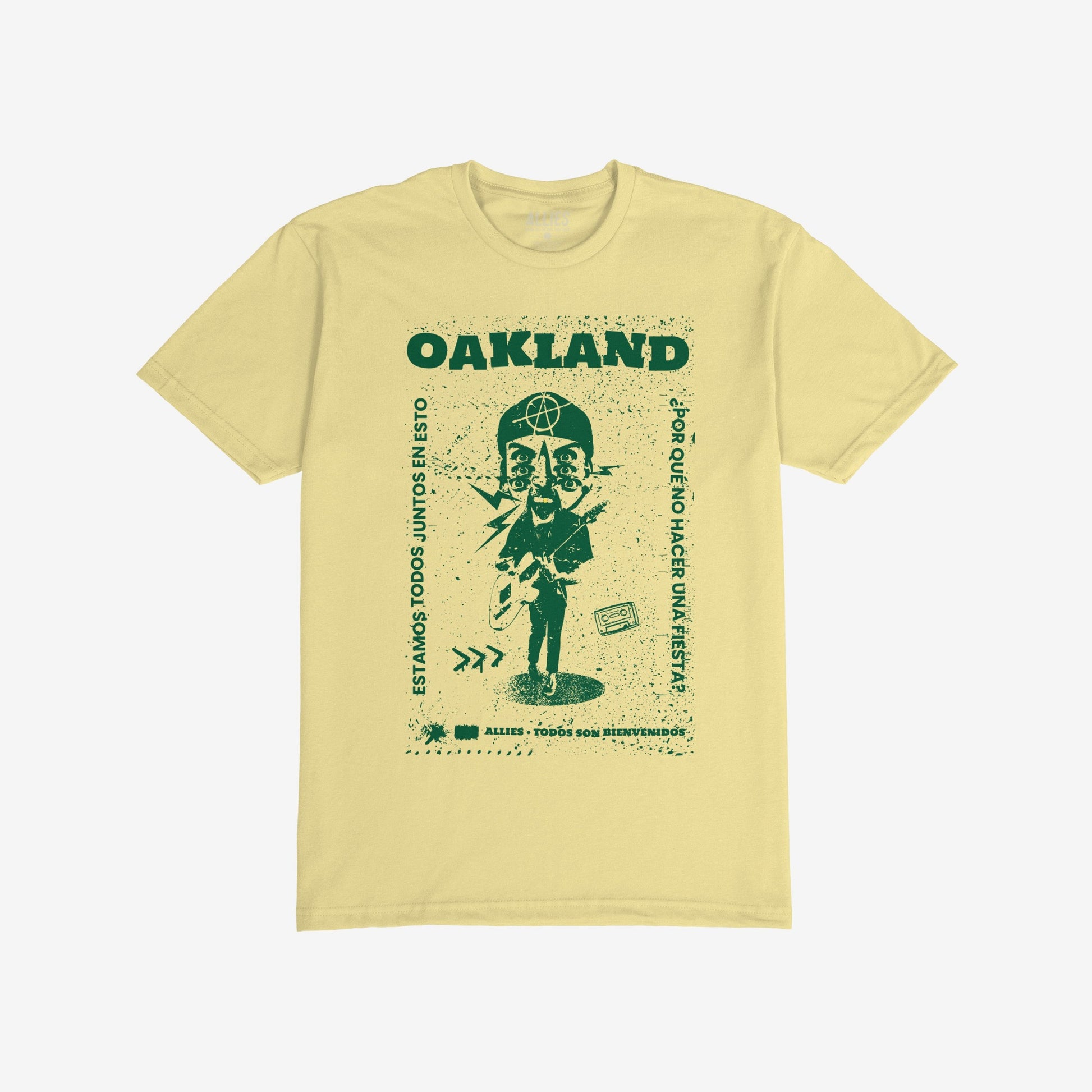 Oakland Punk T-shirt Yellow by Strange Allies