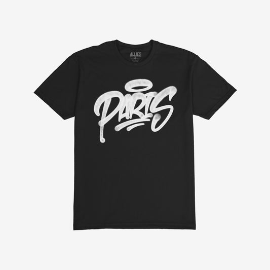 Paris Handstyle T-shirt Short Sleeve Black by Strange Allies