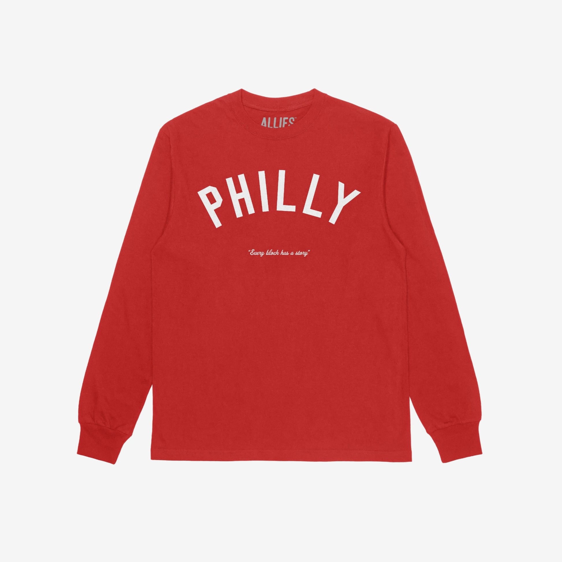 Philadelphia Story T-shirt Long Sleeve Red by Strange Allies