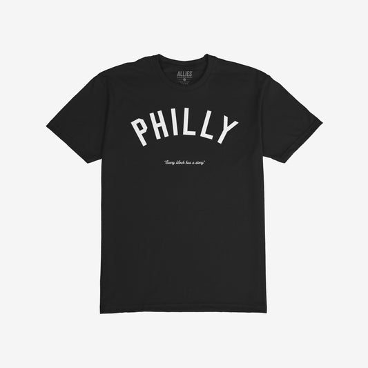 Philadelphia Story T-shirt Short Sleeve Black by Strange Allies