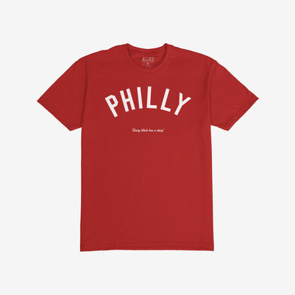 Philadelphia Story T-shirt Short Sleeve Red by Strange Allies