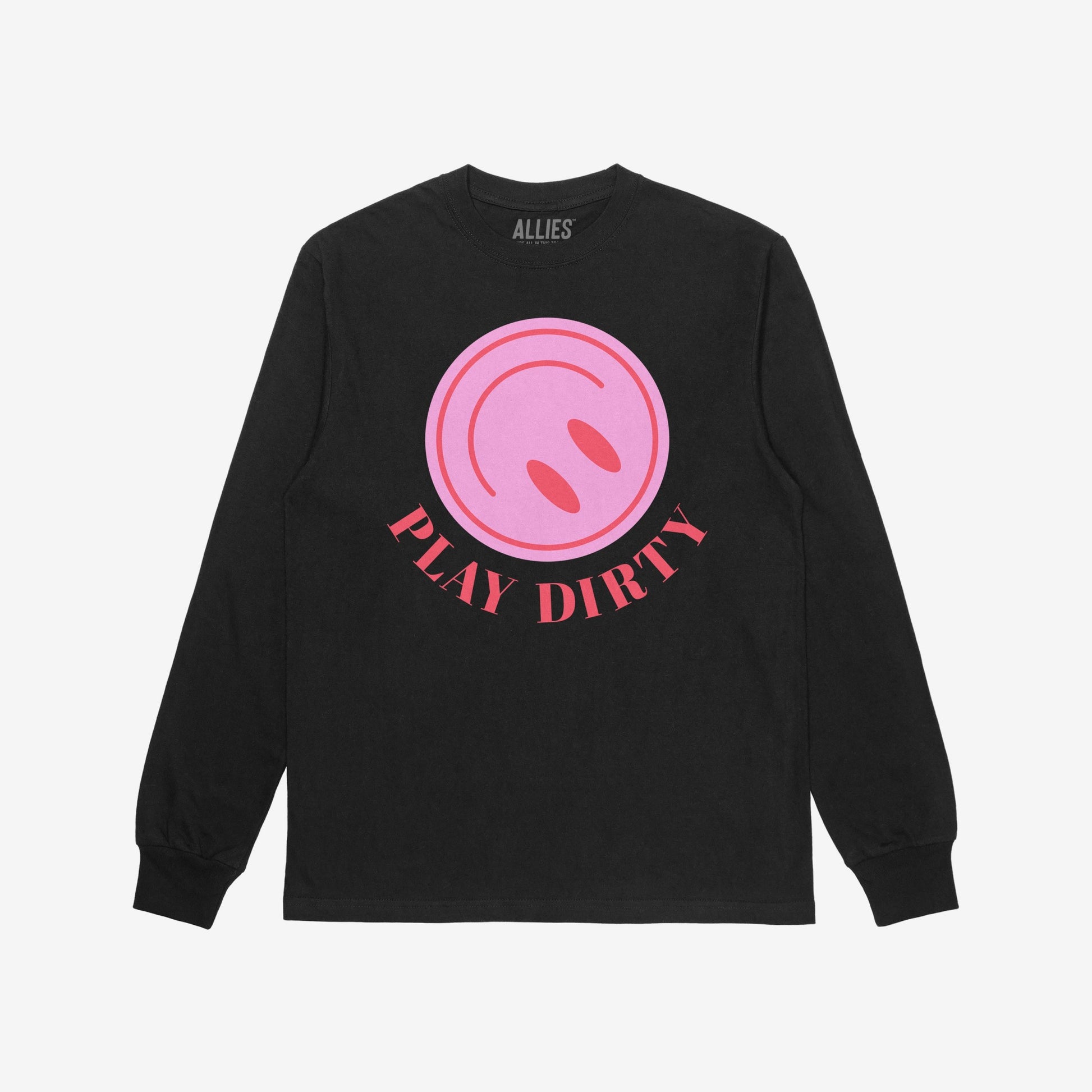 Play Dirty T-shirt Long Sleeve Black by Strange Allies