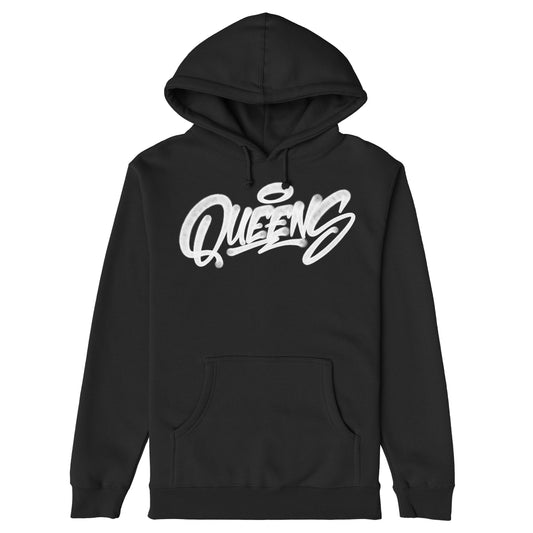 Queens Handstyle Hoodie Black by Strange Allies