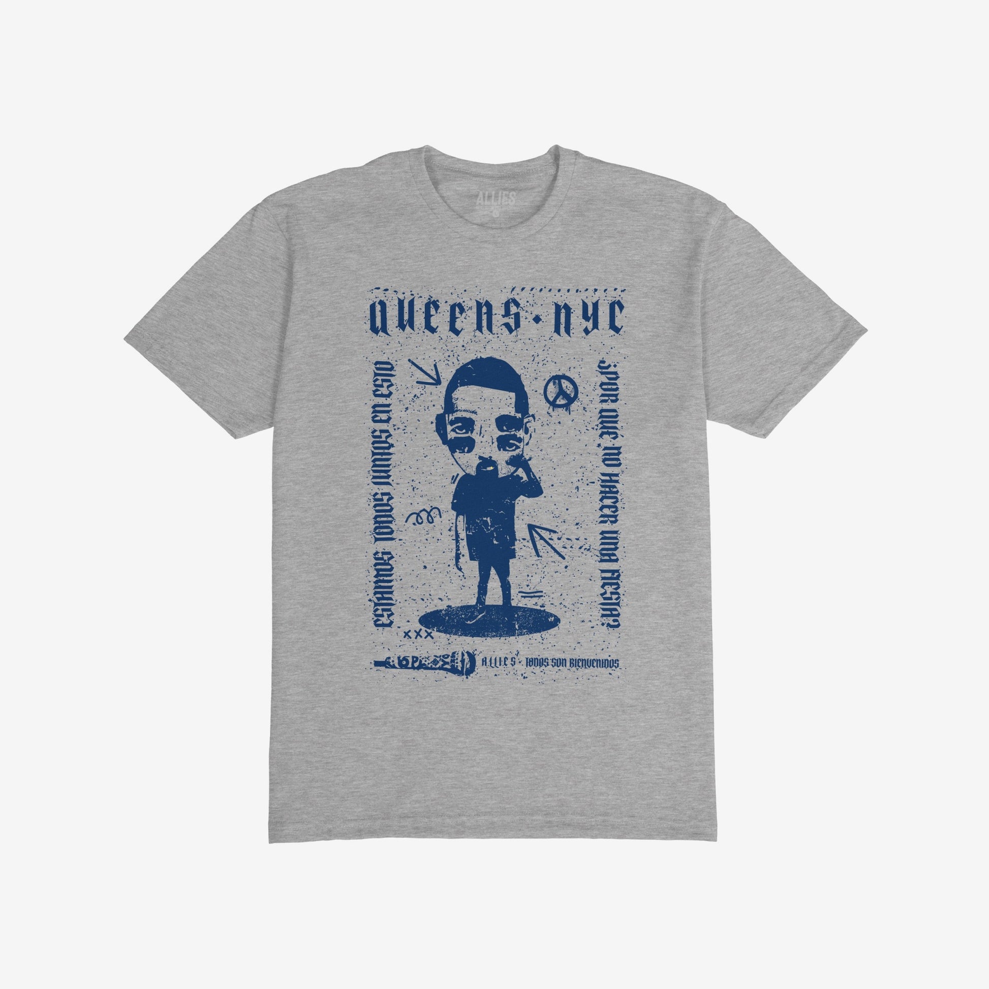 Queens Punk T-shirt Heather Gray by Strange Allies