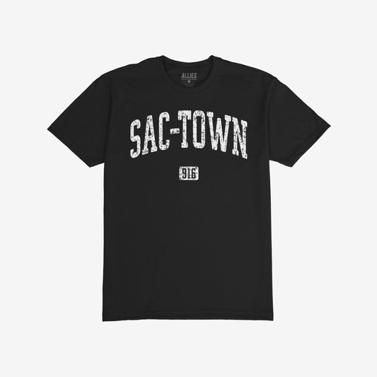 Sac-Town 916 T-shirt Short Sleeve Black by Strange Allies