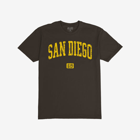 San Diego 619 T-shirt Short Sleeve Brown by Strange Allies