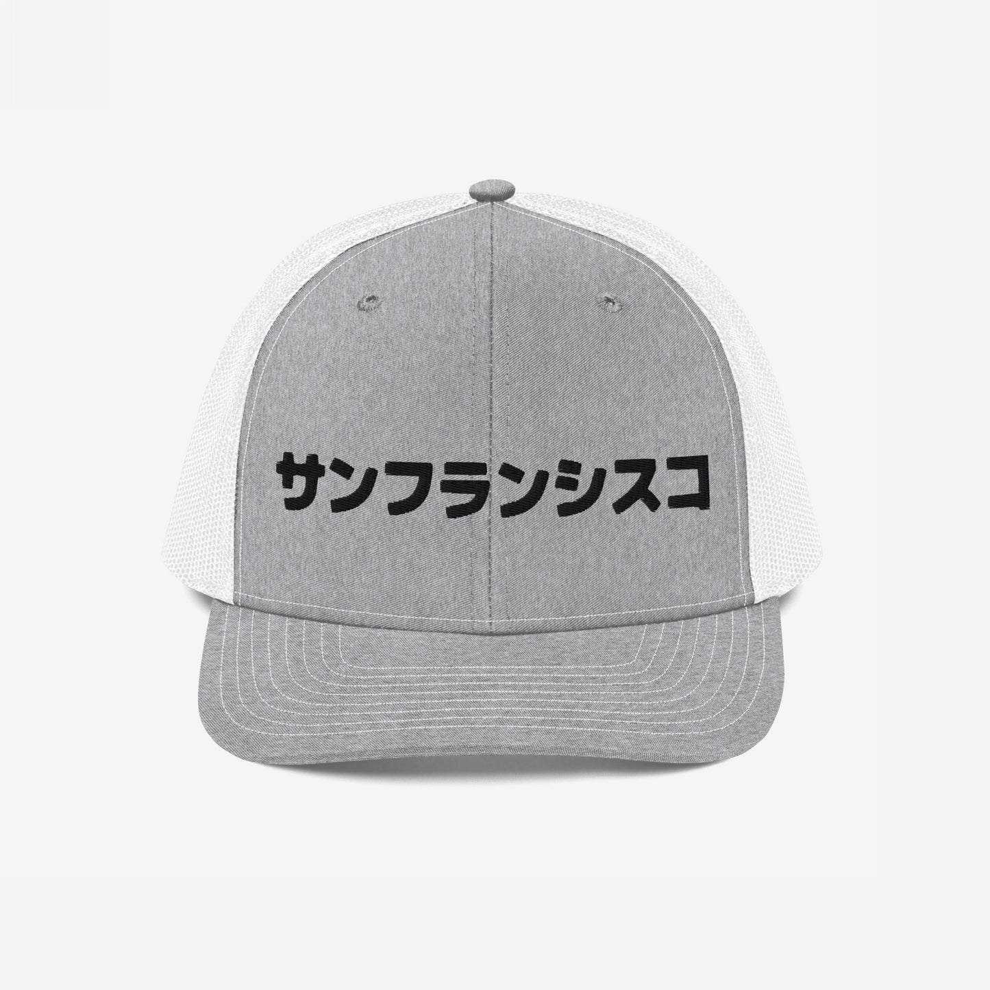 San Francisco Japanese Hat Trucker Hat Heather Gray White by Strange Allies