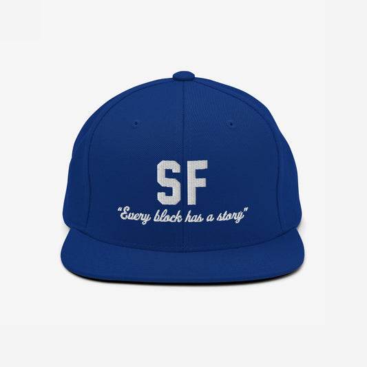 San Francisco Story Hat Snapback Hat Royal Blue by Strange Allies