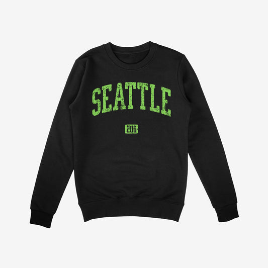 Seattle 206 Sweatshirt Black by Strange Allies