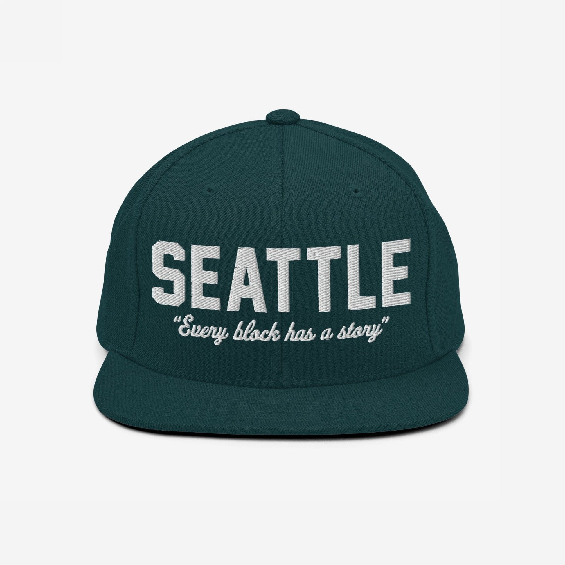 Seattle Story Hat Snapback Dark Green by Strange Allies