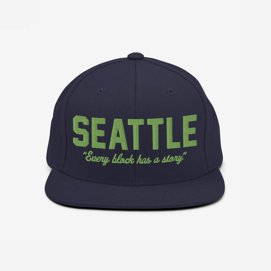 Seattle Story Hat Snapback Navy Blue by Strange Allies