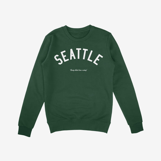 Seattle Story Sweatshirt Dark Green by Strange Allies