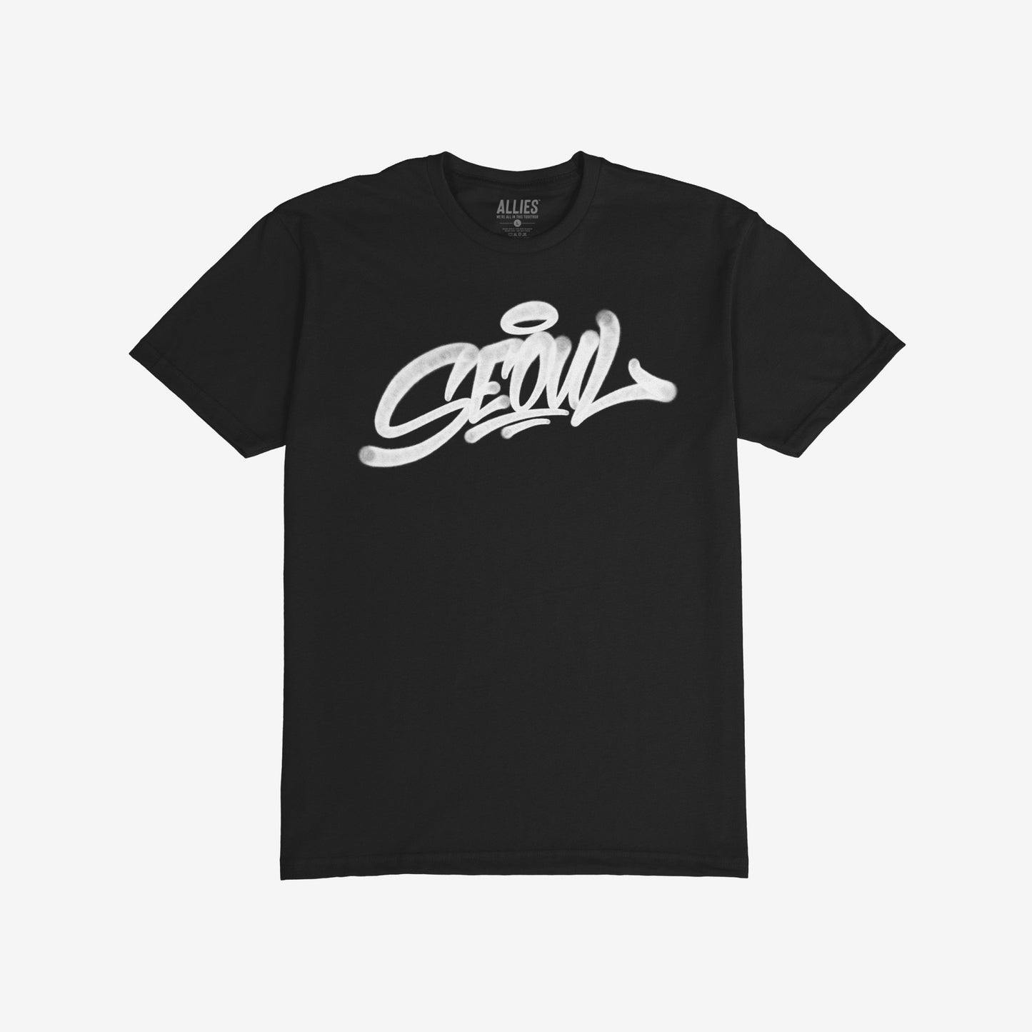 Seoul Handstyle T-shirt Short Sleeve Black by Strange Allies