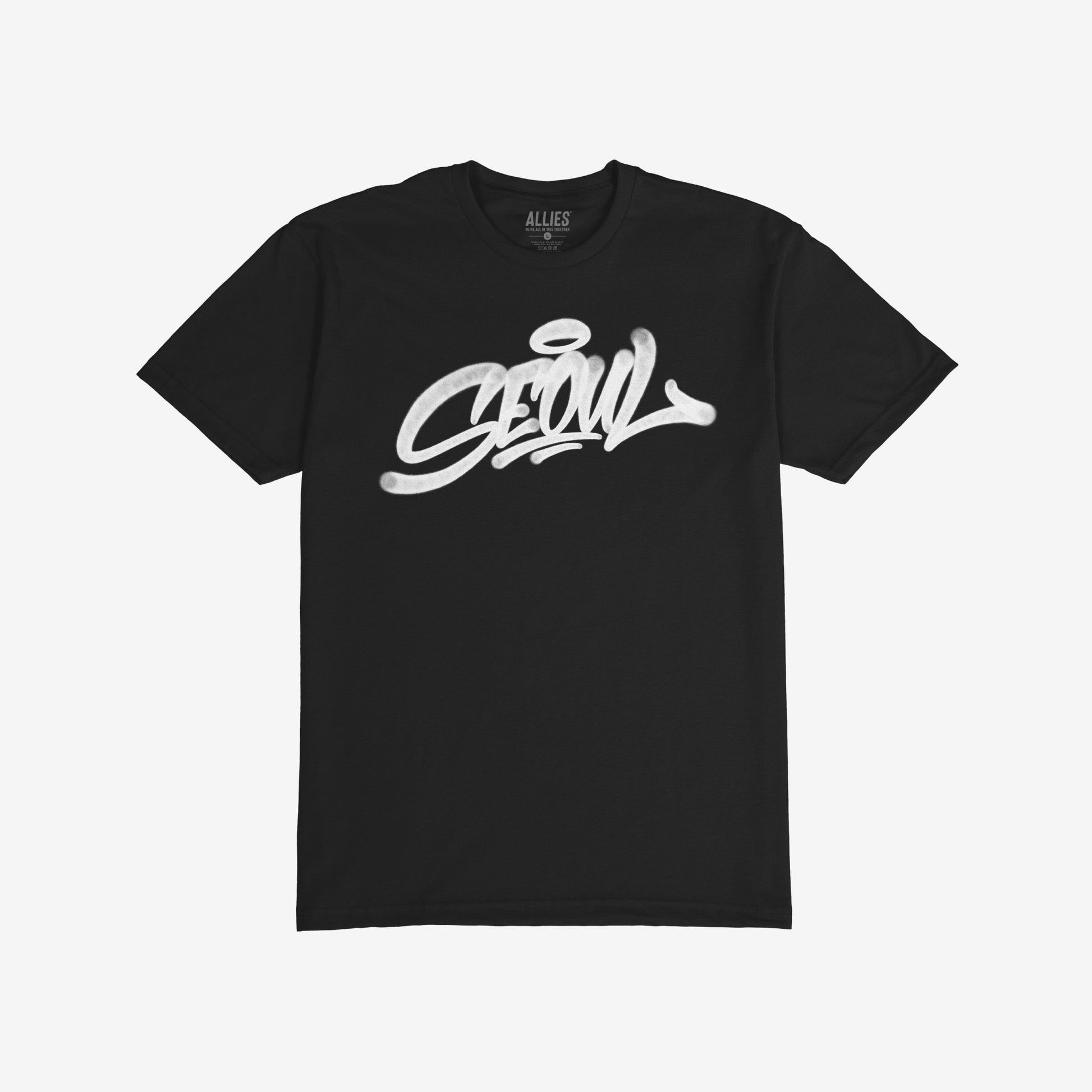 Seoul Handstyle T-shirt Short Sleeve Black by Strange Allies