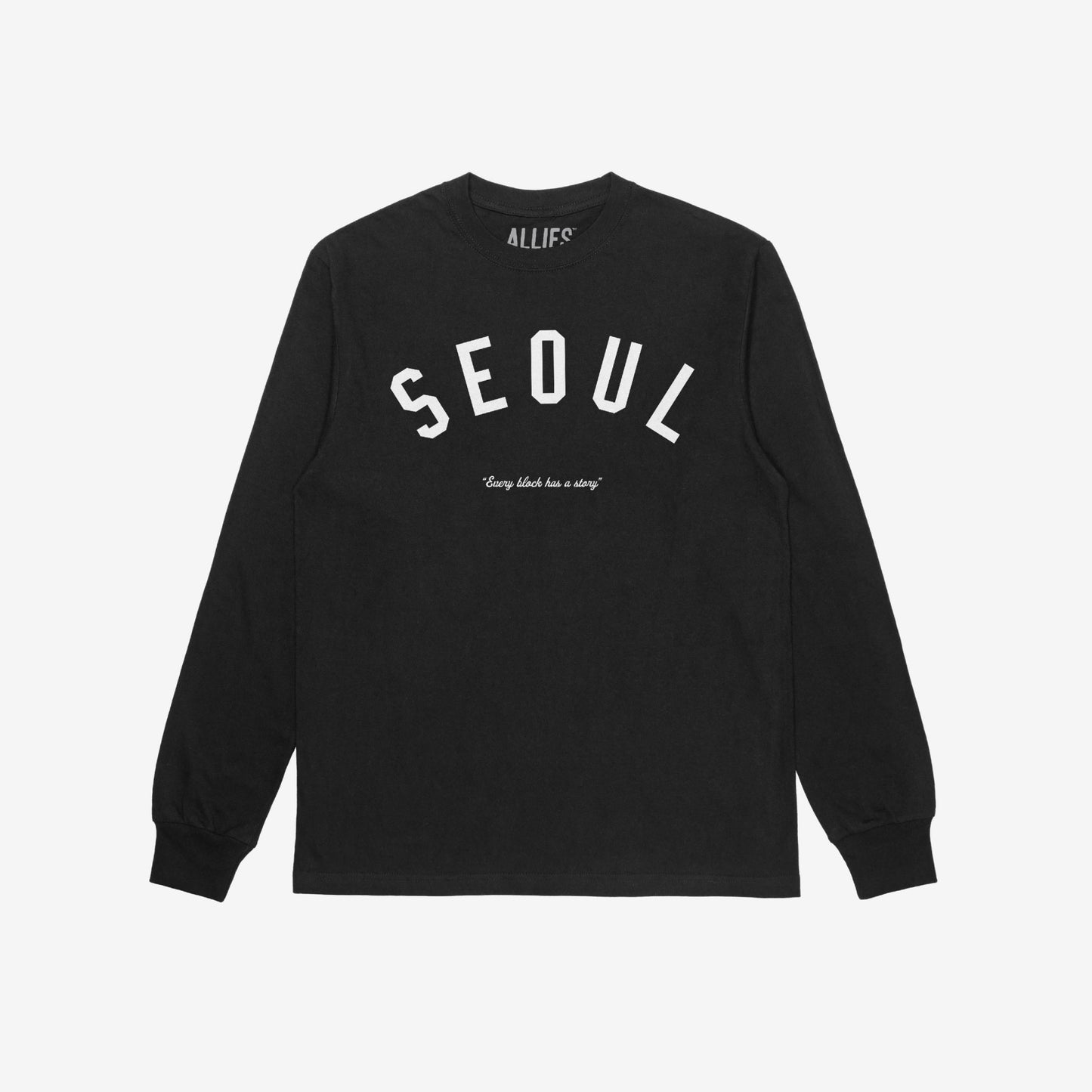 Seoul Story T-shirt Long Sleeve Black by Strange Allies