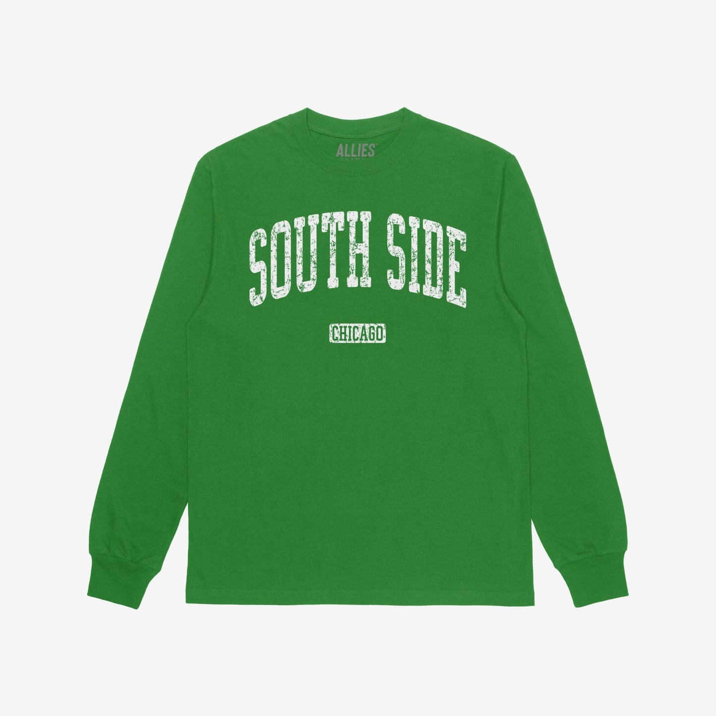 South Side Chicago T-shirt Long Sleeve Kelly Green by Strange Allies