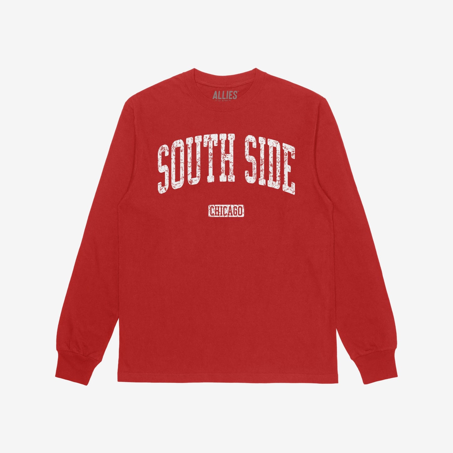 South Side Chicago T-shirt Long Sleeve Red by Strange Allies