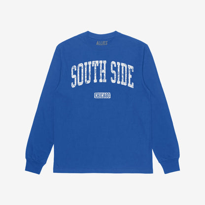 South Side Chicago T-shirt Long Sleeve Royal Blue by Strange Allies