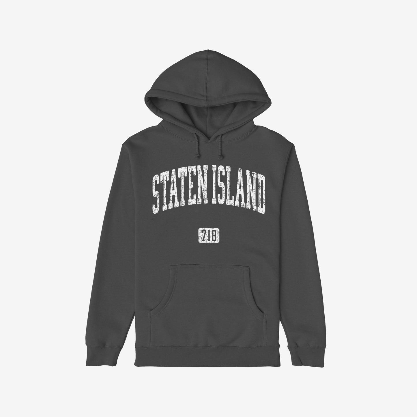 Staten Island 718 Hoodie Charcoal by Strange Allies