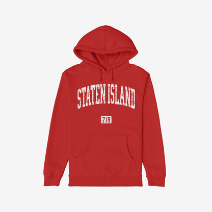 Staten Island 718 Hoodie Red by Strange Allies