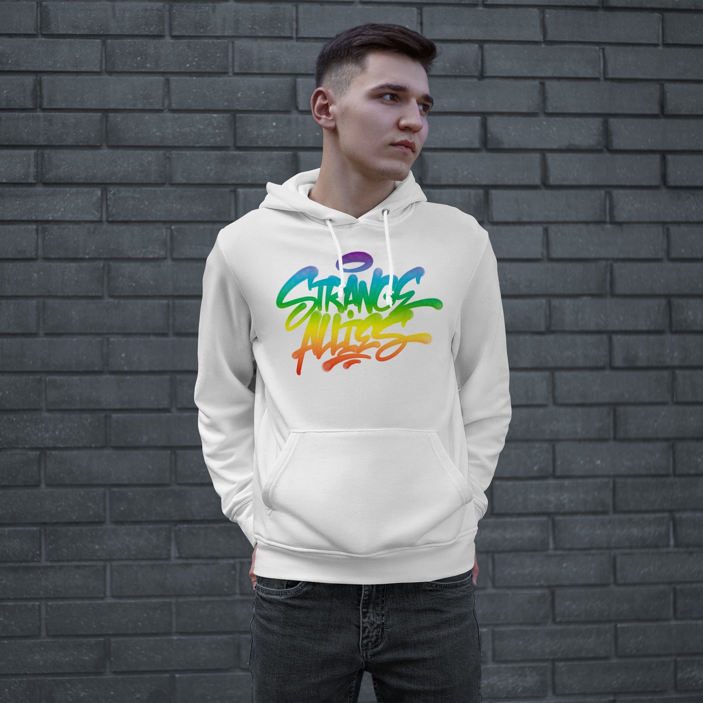 Strange Allies Rainbow Handstyle Hoodie