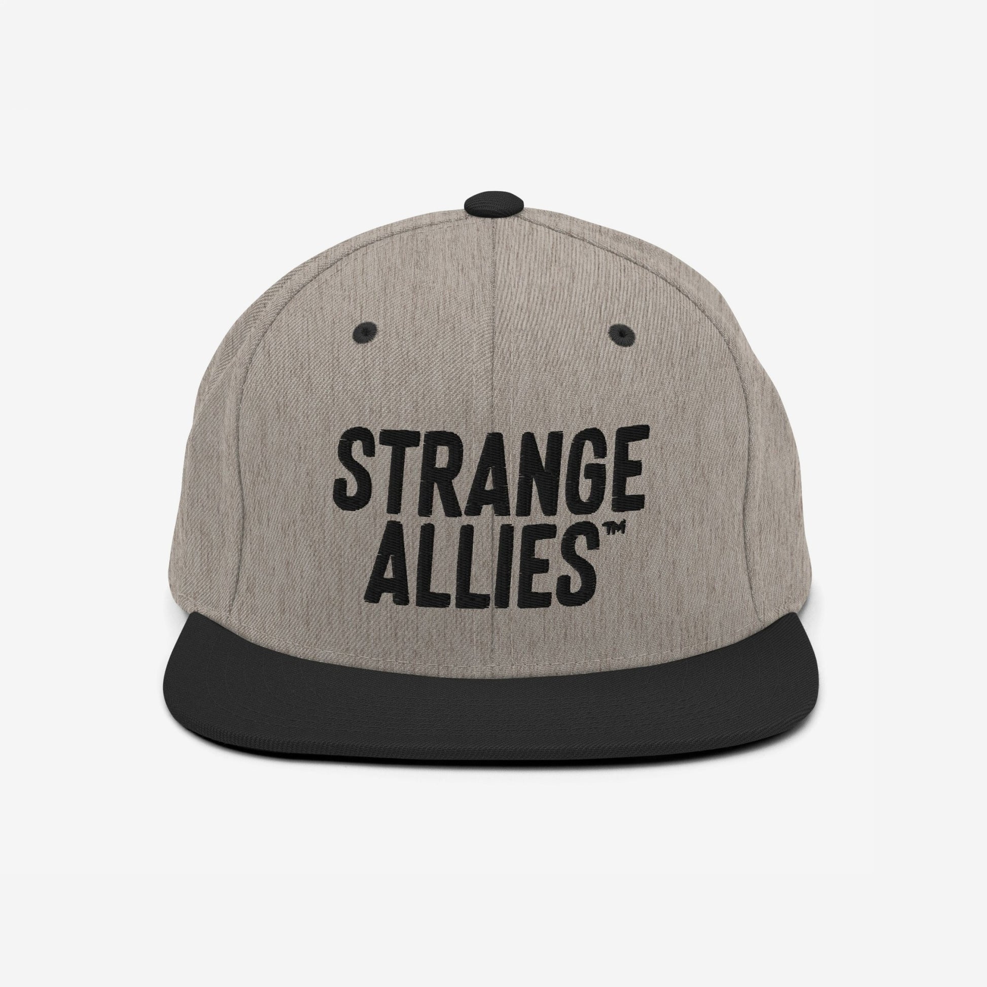 Strange Allies Hat Snapback Hat Heather Gray Black by Strange Allies