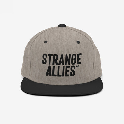 Strange Allies Hat Snapback Hat Heather Gray Black by Strange Allies