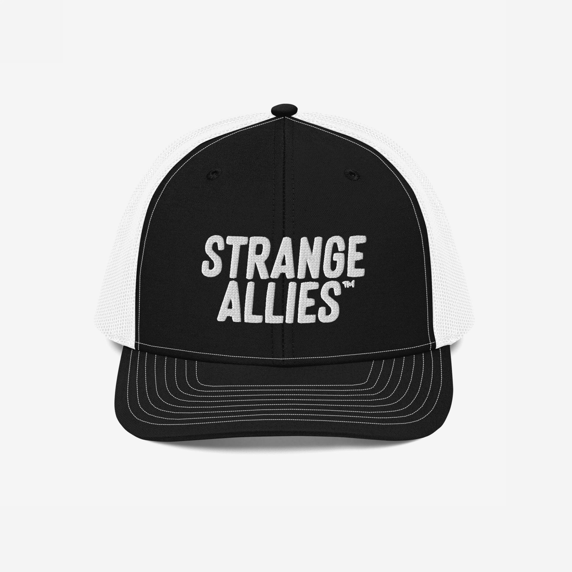 Strange Allies Hat Trucker Hat Black White by Strange Allies