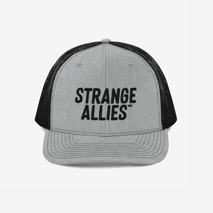 Strange Allies Hat Trucker Hat Heather Gray Black by Strange Allies