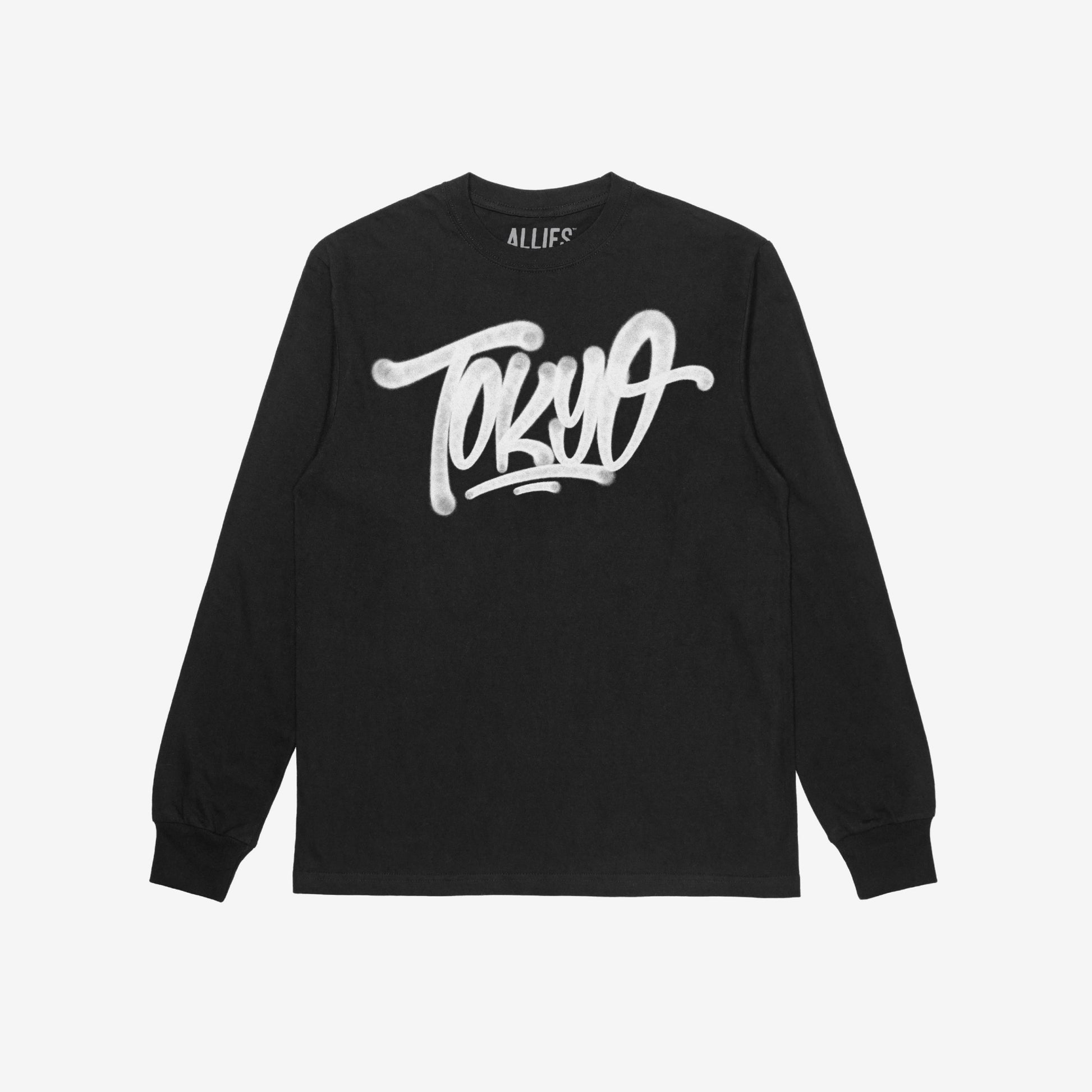 Tokyo Handstyle T-shirt Long Sleeve Black by Strange Allies