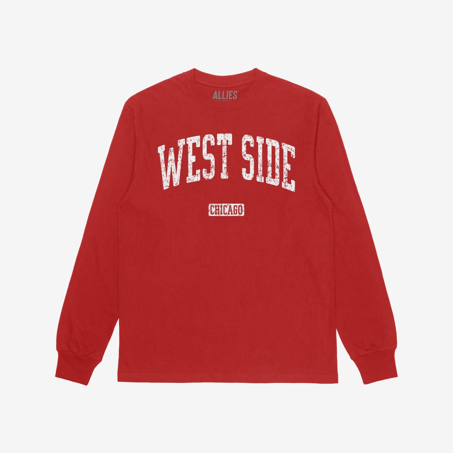 West Side Chicago T-shirt Long Sleeve Red by Strange Allies