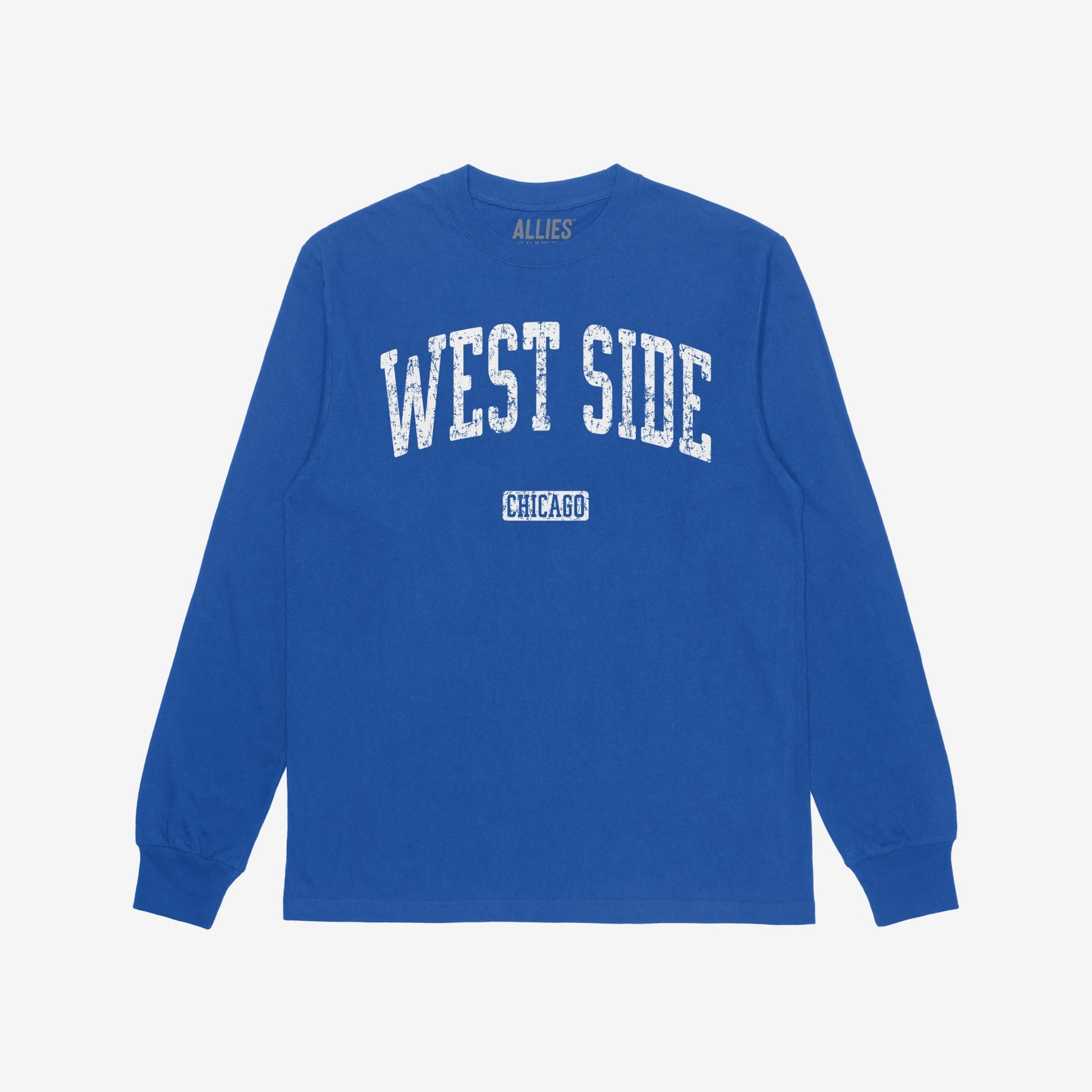 West Side Chicago T-shirt Long Sleeve Royal Blue by Strange Allies